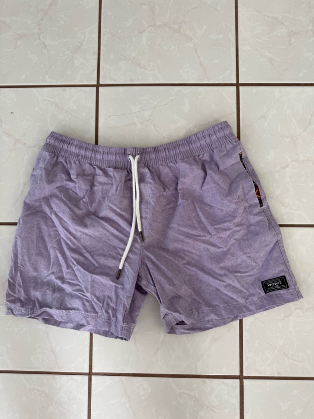 WOWIE Lavender Men's Board Shorts with Drawstring